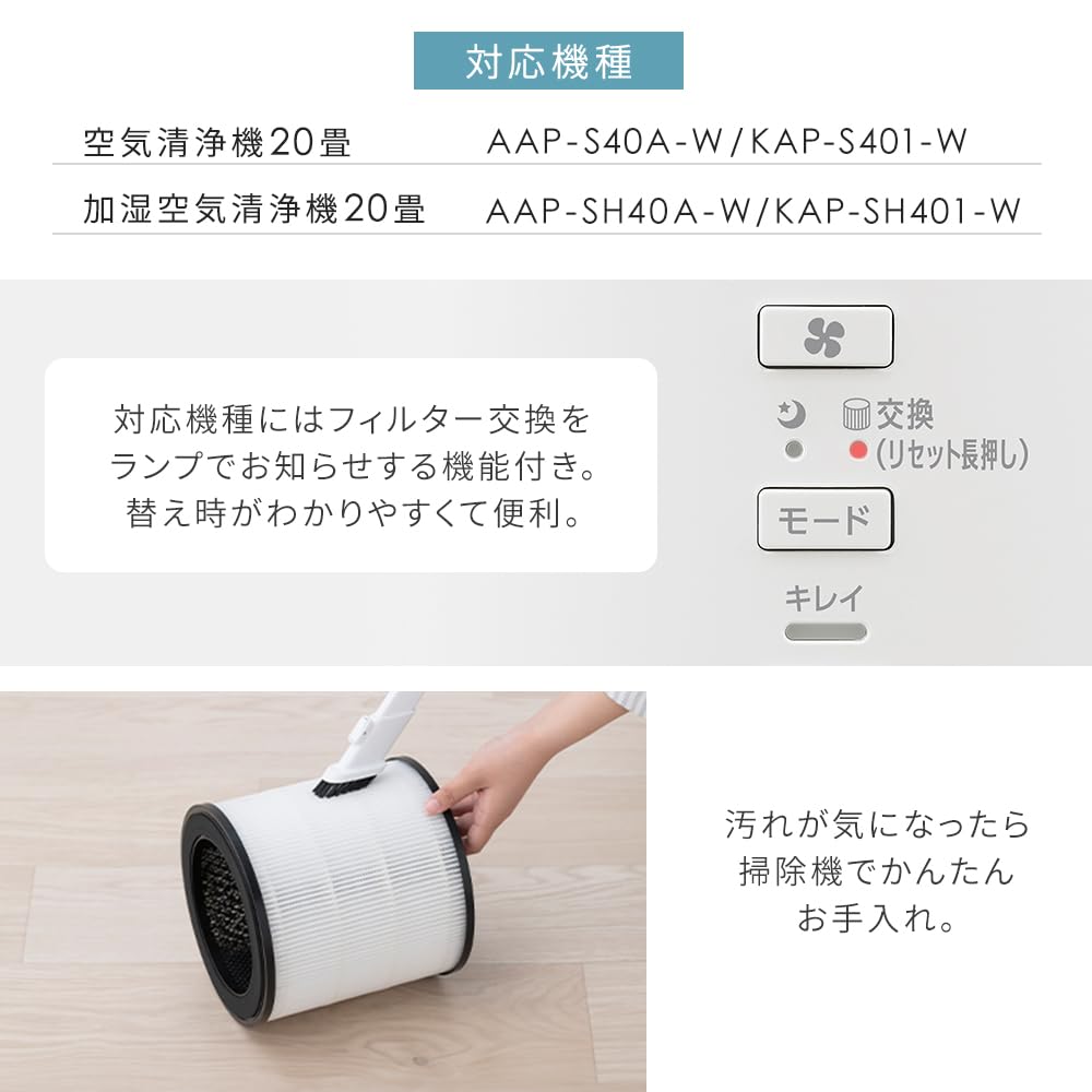 Amazon.co.jp: アイリスオーヤマ 空気清浄機 集塵脱臭フィルター 20畳